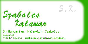 szabolcs kalamar business card